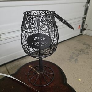Metal Wire Wine Cork Holder - Black